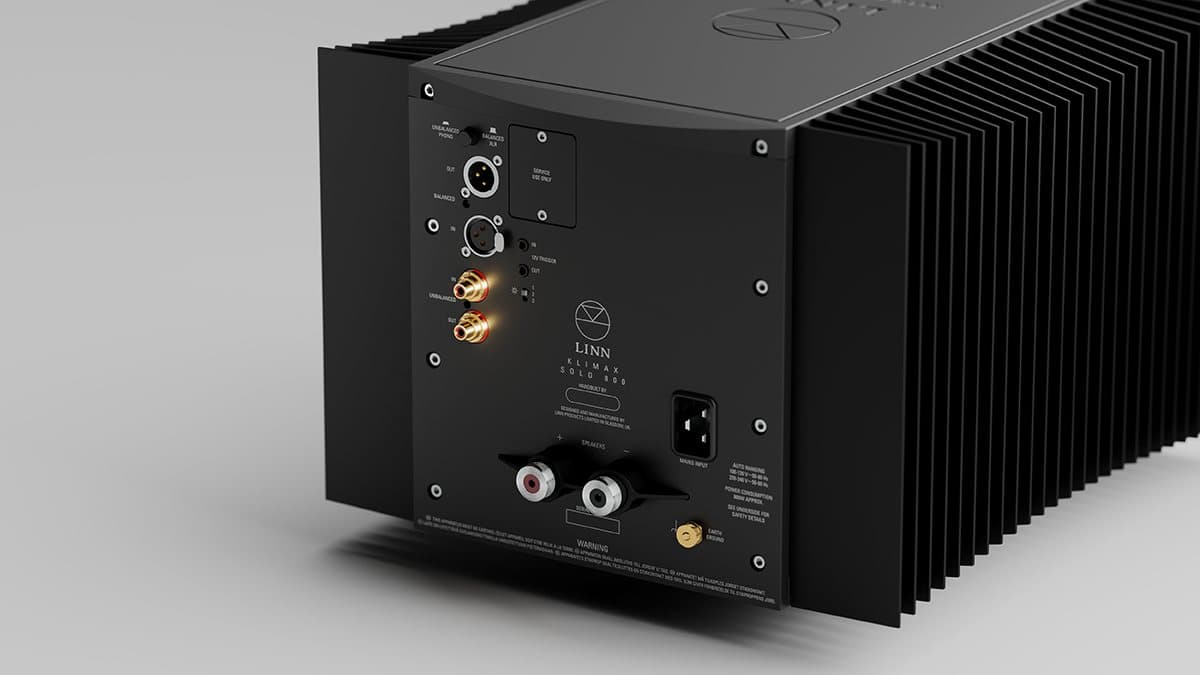 Klimax Solo 800 rear panel with balanced and single-ended inputs